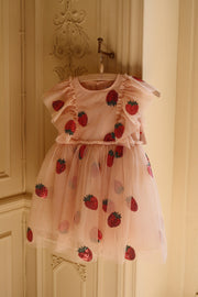 YVONNE FRILL DRESS / コンゲススロイド チュールドレス ワンピース キッズ スパンコール いちご柄 ストロベリー KS102288